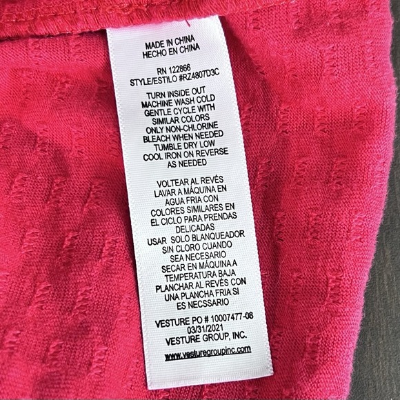 Zunie Girls Sundress Sleeveless, Ruffled, Textured, Lined Red Size Large 14/16‎ - Picture 5 of 5